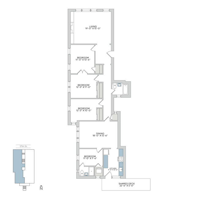 Floorplan - 1413-15 E. 57th