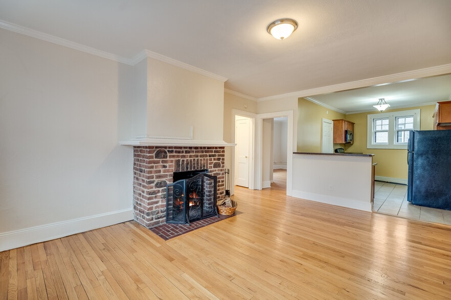 Fire Place in Living Room - The Clarendon Apartments of West Hartford!