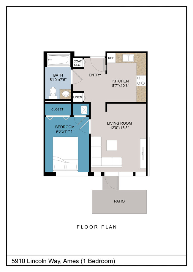 1 Bedroom Floor Plan - West Field Apartments