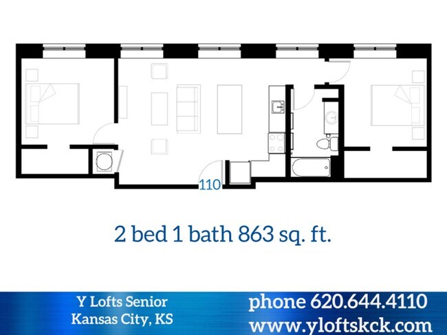 Apartment 110 2x1 60% - Y Lofts