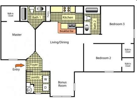 3BR/2BA - Cricket Club Apartments