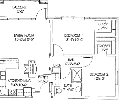 2BR/1BA - Washington Court Apartments