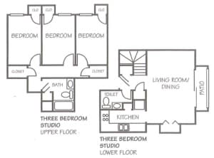Three Bedroom - Woods of Haltom Townhomes