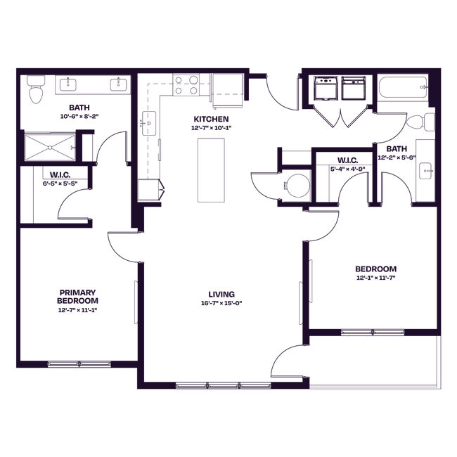 Oberon C3 Two Bedroom Floor Plan - Oberon