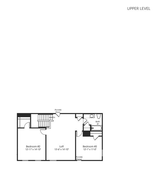 Floor plan, upper level - 7736 Tranquil Trl