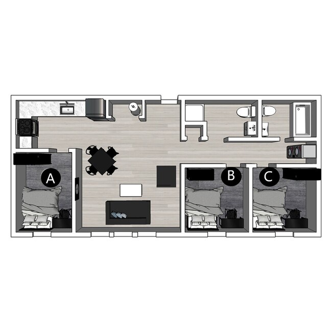 3BR/2BA - Lux North - The Lux and Lofts