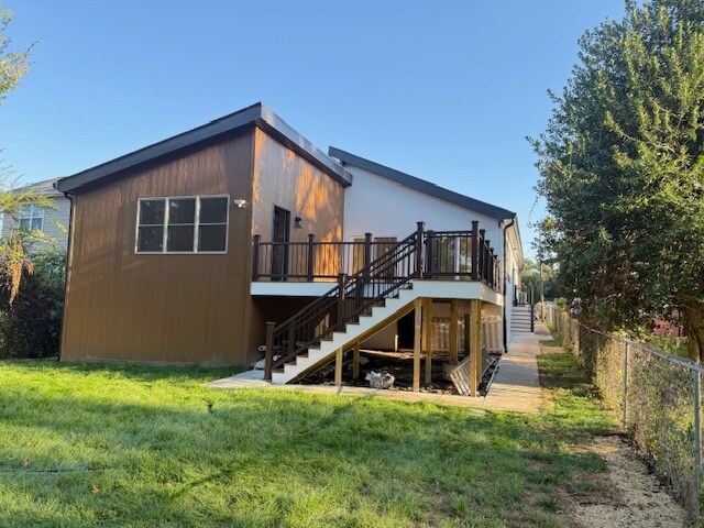 back yard with huge deck - 218 Elizabeth Ave