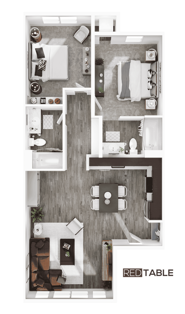 Red Table 2x2 B1 w logo - Red Table Apartments