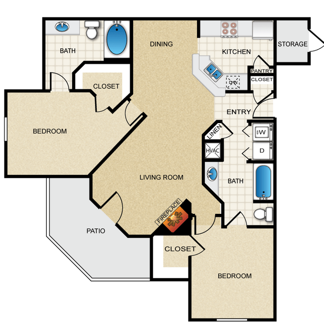 Floorplan - Wade Crossing Apartment Homes