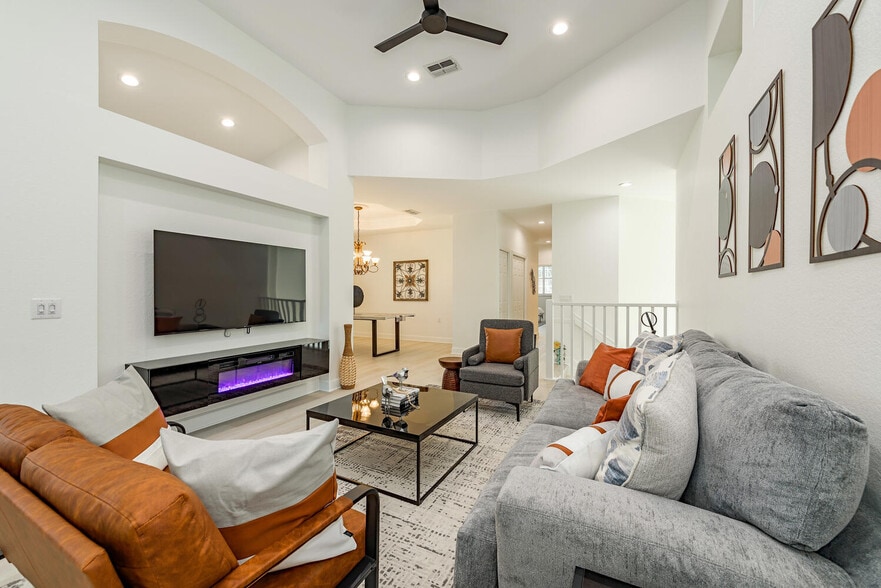 Stairs to open living room - 7123 Blue Juniper Ct