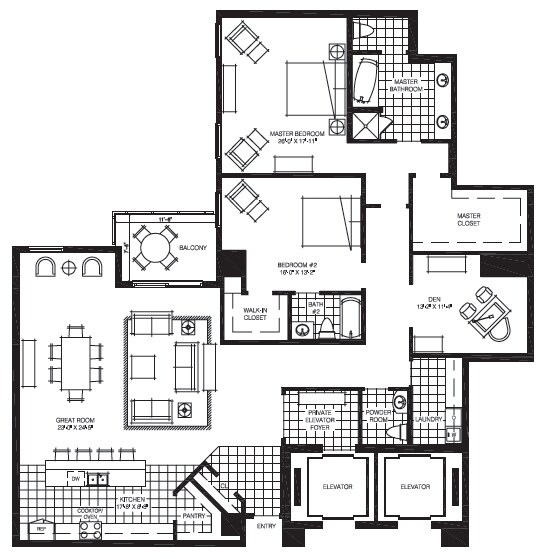 2BR/2.5BA - The Mark