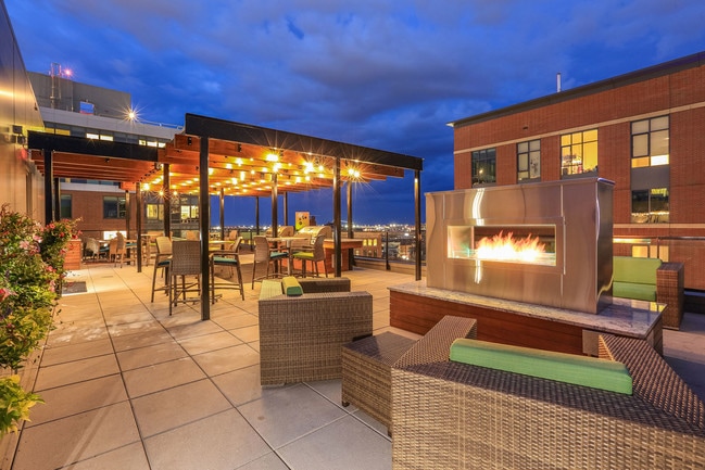 Check out the 11th Floor Sky Terrace rooftop lounge with water and city views - The Victor by Windsor