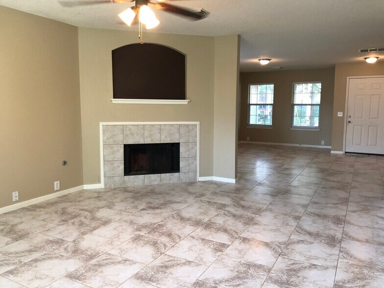 The fireplace in the family room. - 17359 Turquoise Stream Dr