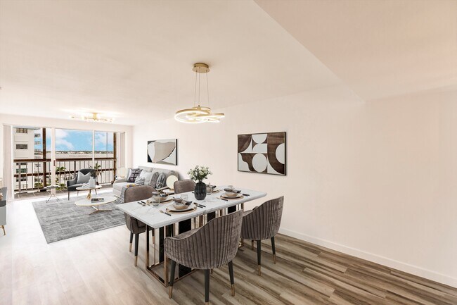 Living Room Staged - 3901 S Flagler Dr