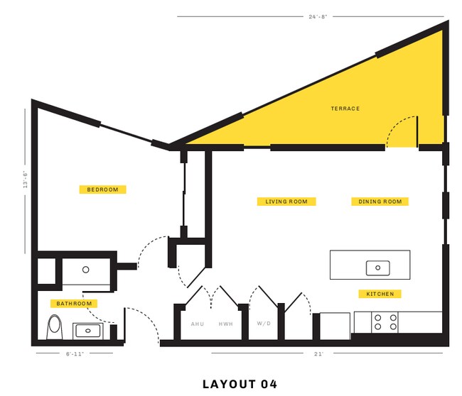 1 Bedroom 1 Bath - Six55 Detroit