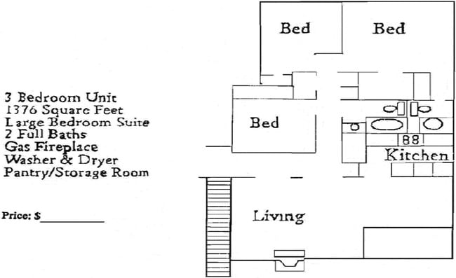 3 Bedroom Floor Plan - Silverada Manor