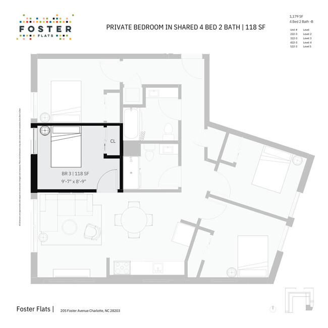 Floorplan - Foster Flats