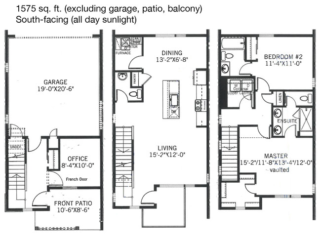 Floor plan - Right wall is shared, over 1 ft. thick, includes sound proofing and 1" steel slab - 2863 W 69th Ave