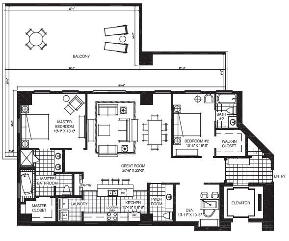 2BR/2.5BA - The Mark