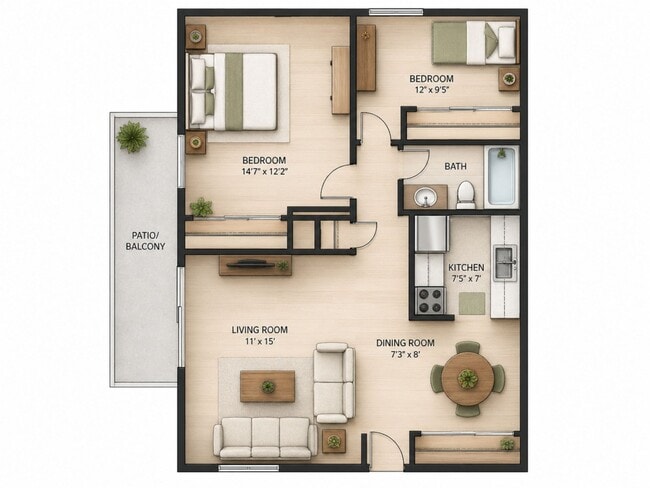 Floorplan - Walnut Street Apartments