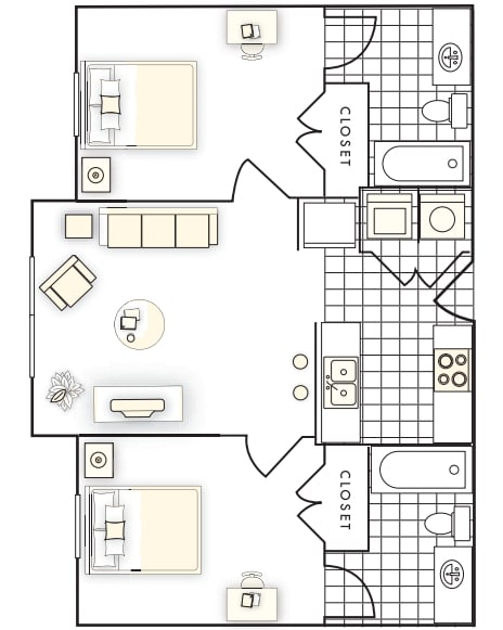 2BR/2BA - Element Apartments at Highland