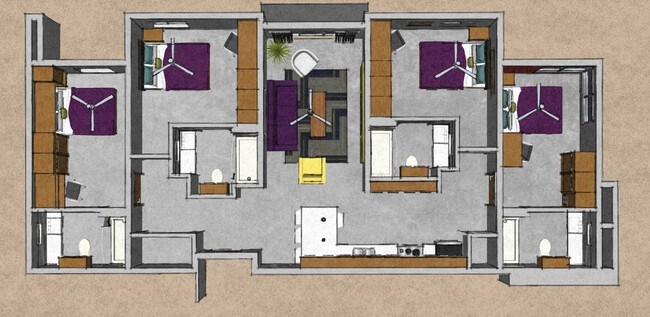 4x4 Floorplan - The Vue