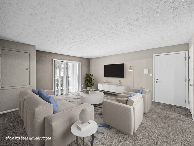 Living Room with Balcony or Patio - Cedarwood Village Apartments