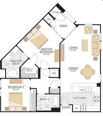 2BR/2BA - The Oaks Apartment Homes