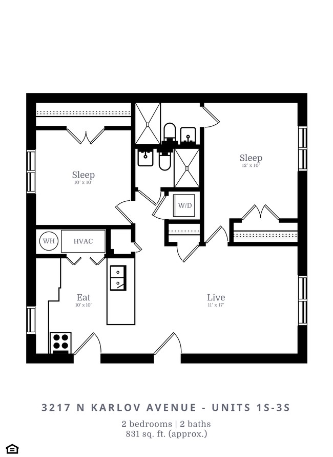 Floorplan - 4057-59 W. Melrose St.