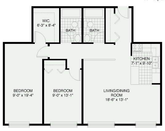 2BR/2BA - Catherine Courts