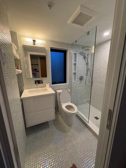 Tiled bath - heated floor - 12 Maple Ave
