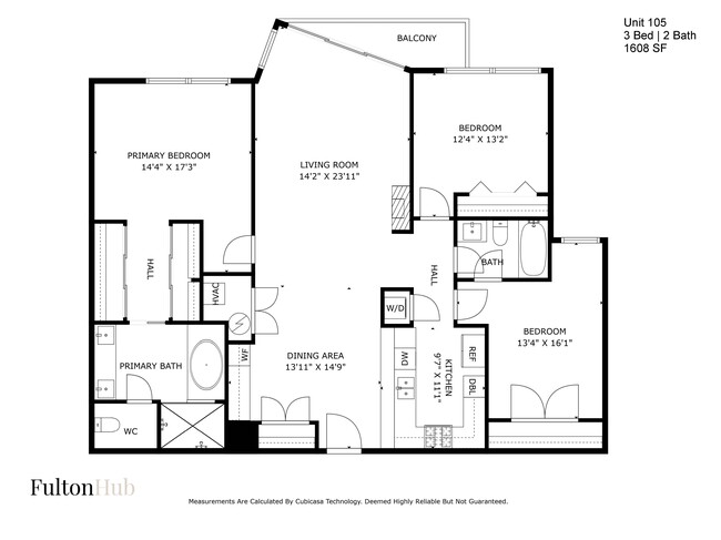 05 Floor Plan - Three Bedroom - 914 W Hubbard Street