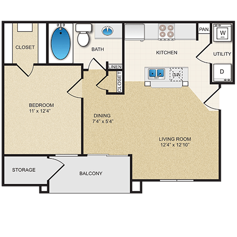 Floorplan - The Clairborne Apartment Homes