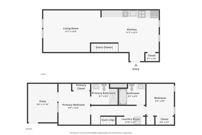 Unit 2 & 3 floorplan, deduct outdoor space for unit 2 - 2007 Cambridge St