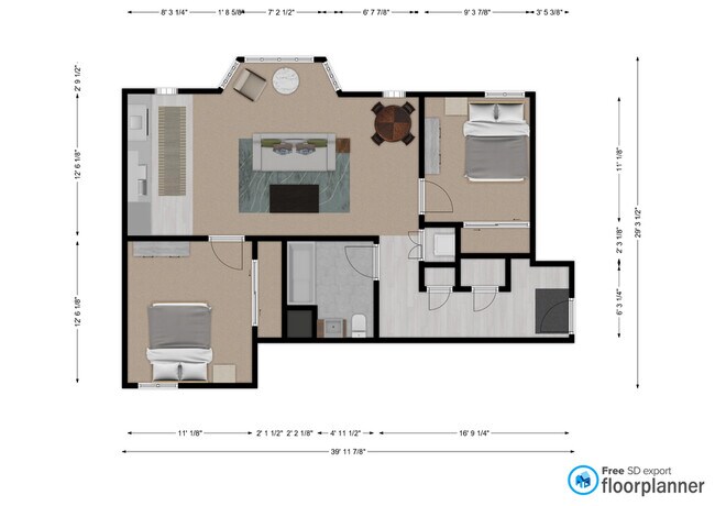 Floor plan 11 - 778 sq feet - The Artisan