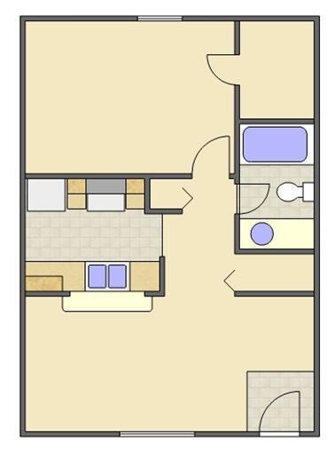 1BR/1BA - Center Court Apartments