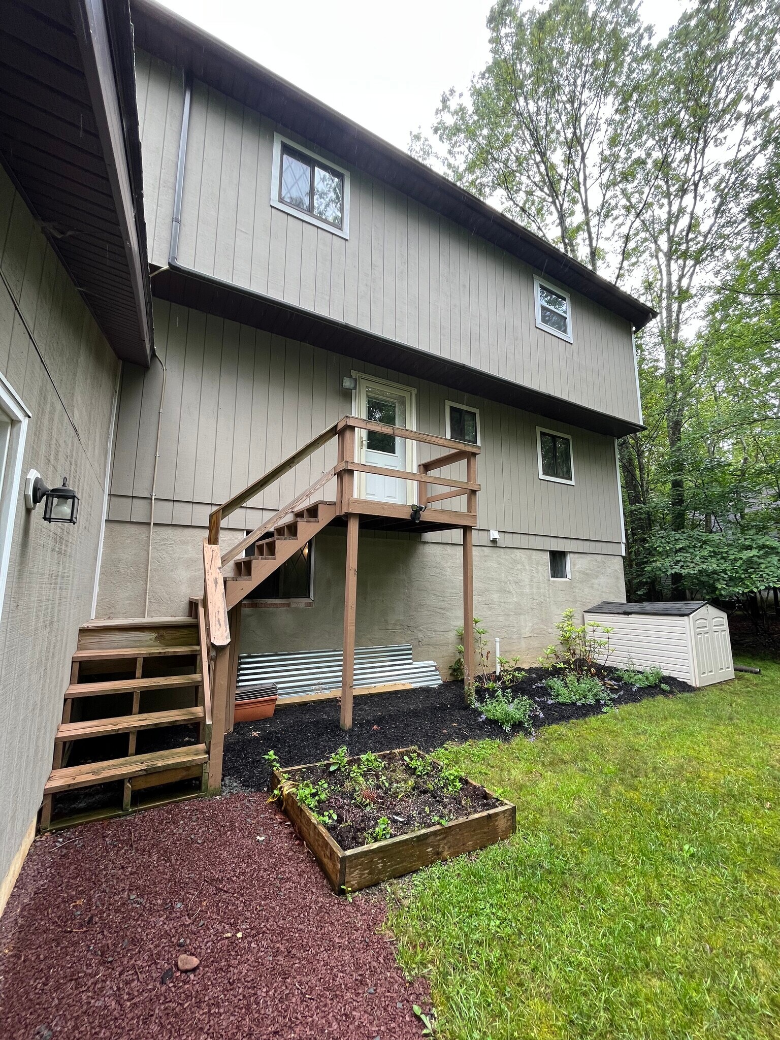 Rear entrance to house - 161 Piney Woods Dr