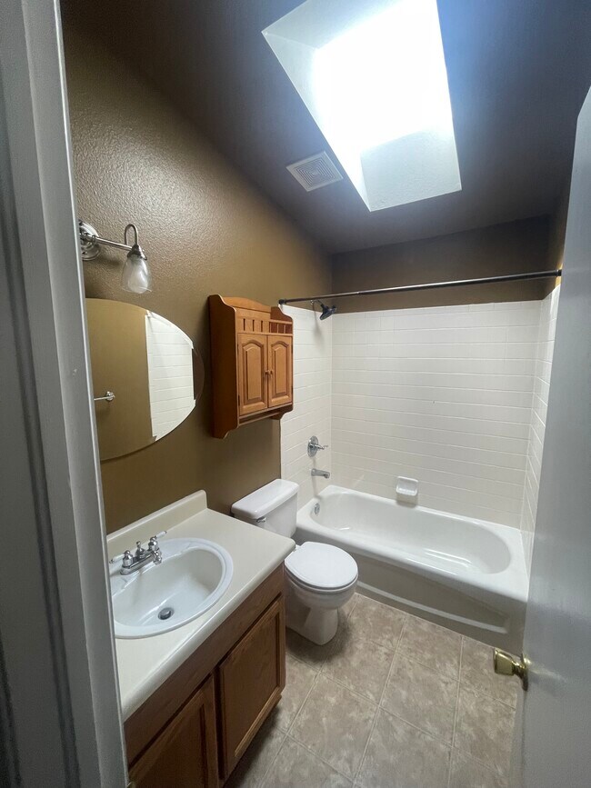 Master Bathroom Vaulted Ceilings with Skylight - 970 Apollo Ct