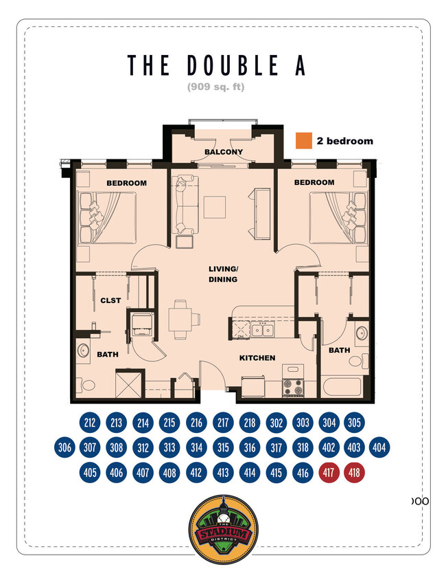 Floorplan - Stadium District Apartments