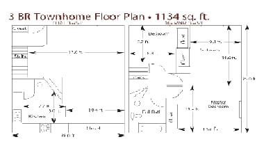 3BR/1BA - Water's Edge Townhomes