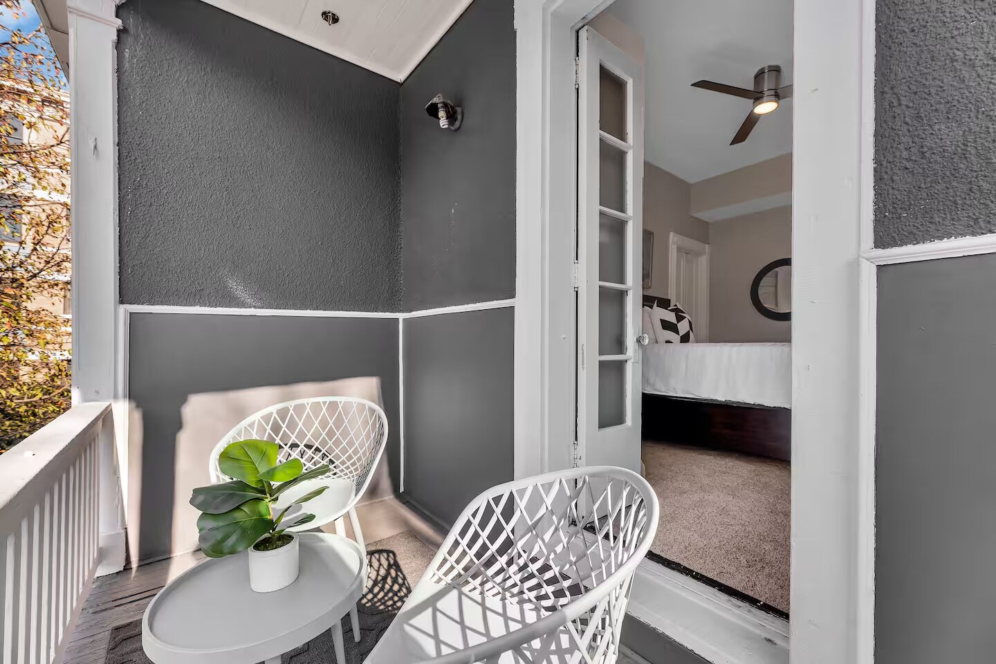 View of porch to BR 2. - 1104 Cross Ln