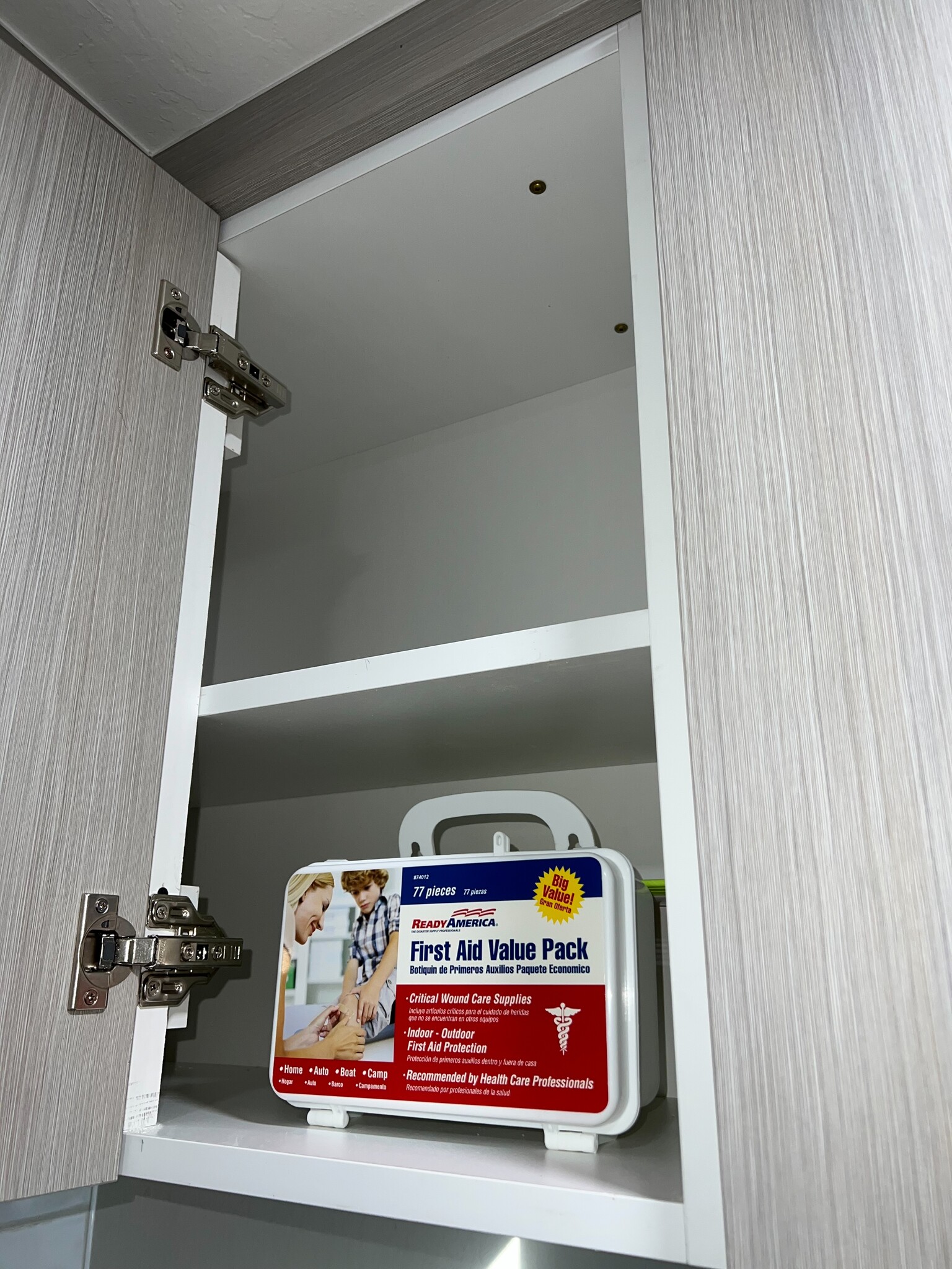 Kitchen: First aid kit (above sink) - 1177 Honey Trl