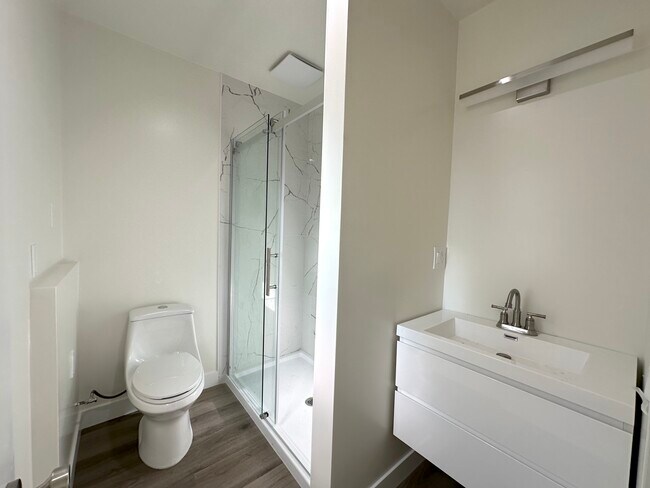Bedroom #2 Bathroom with glass shower doors - 1241 Elmer St