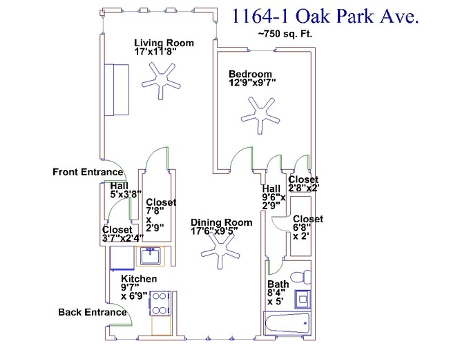 1BR/1BA - 1158-1164.5 S. Oak Park Ave.