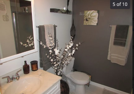 Full bath with stand up shower in master bedroom - 213 E Liberty St