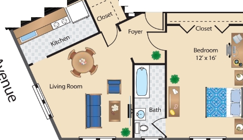 1BR/1BA - The Rodman Apartments