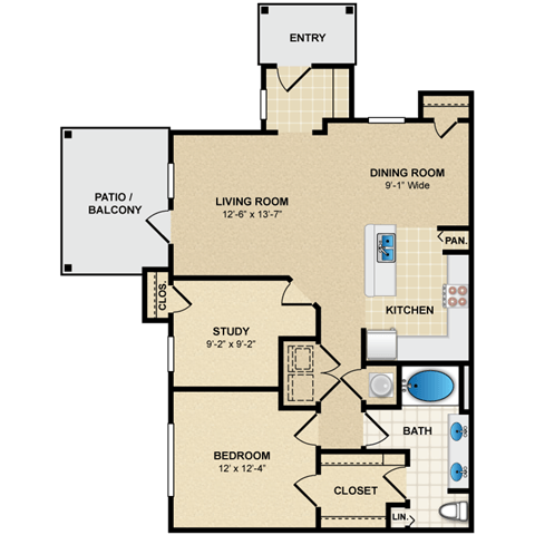 Floorplan - Avignon Apartment Homes