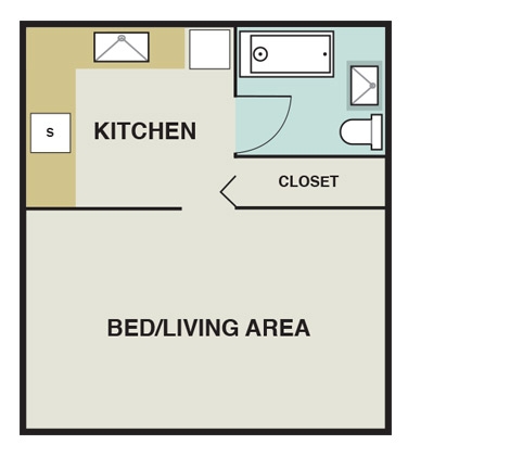 Studio - Fairway Apartments