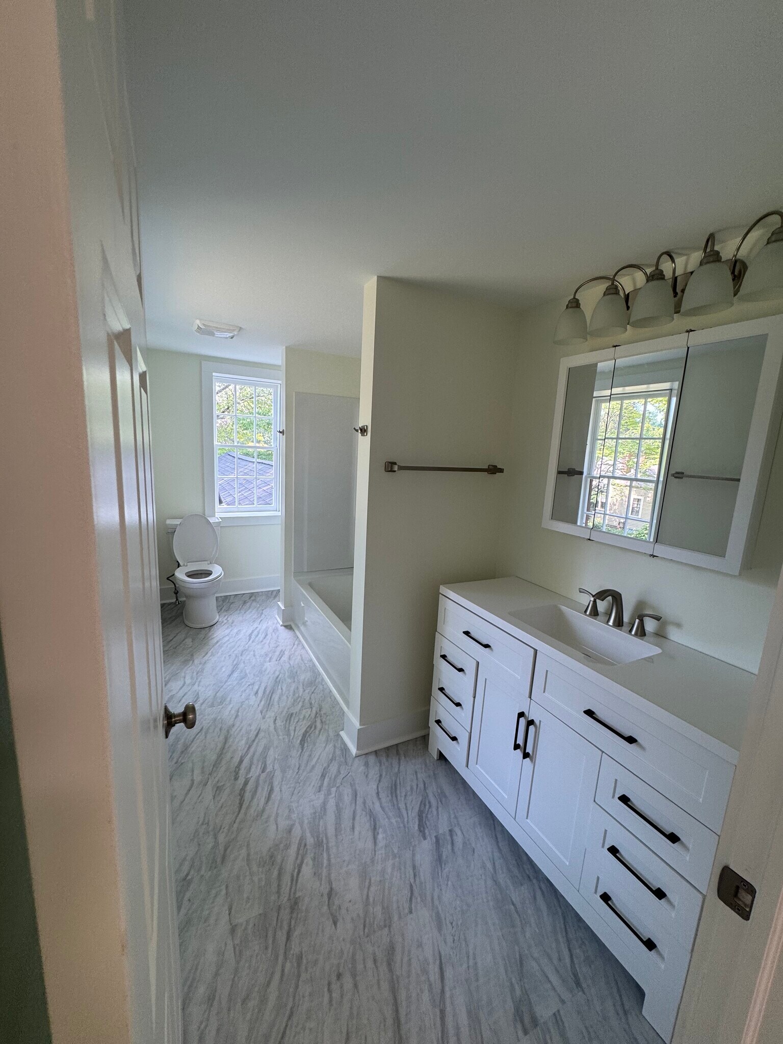 Second Floor Bathroom - Tub with shower, 48" Vanity, Linen Closet - 274 Main St