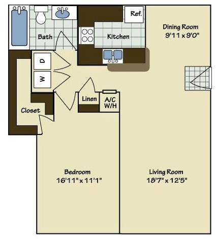 1 Bedroom | 1 Bath | 904 SF - Lenoxplace at Garner Station Apartments